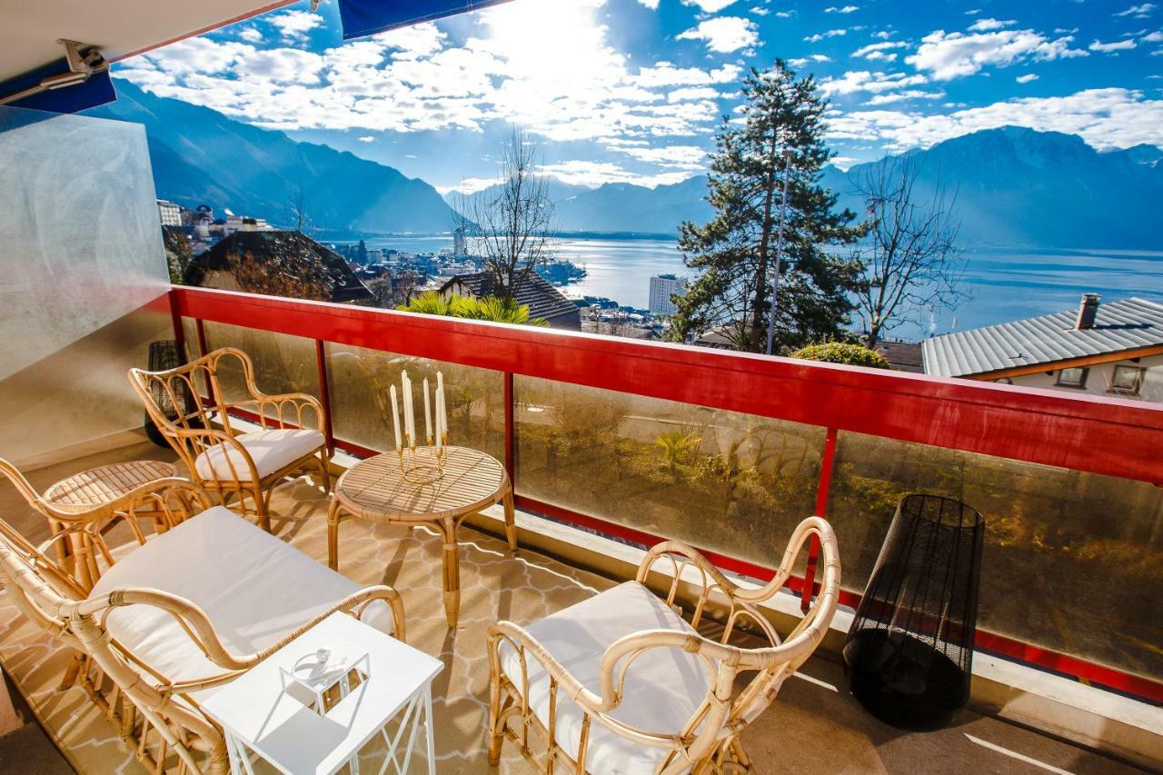 Terrace With Lake & Mountain View Montreux Exterior photo